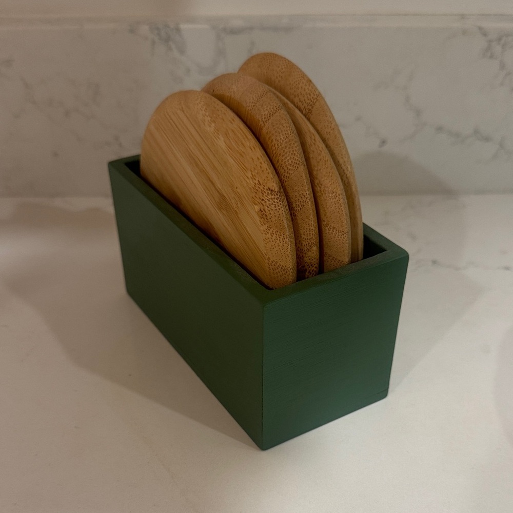 Oake Green Bamboo Coaster Set